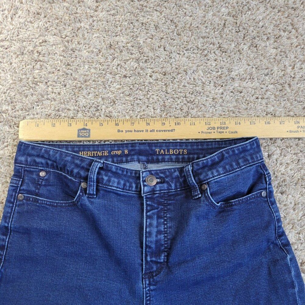 Talbots Jeans Womens 8 Heritage Crop Denim Dark Wash - Picture 2 of 8